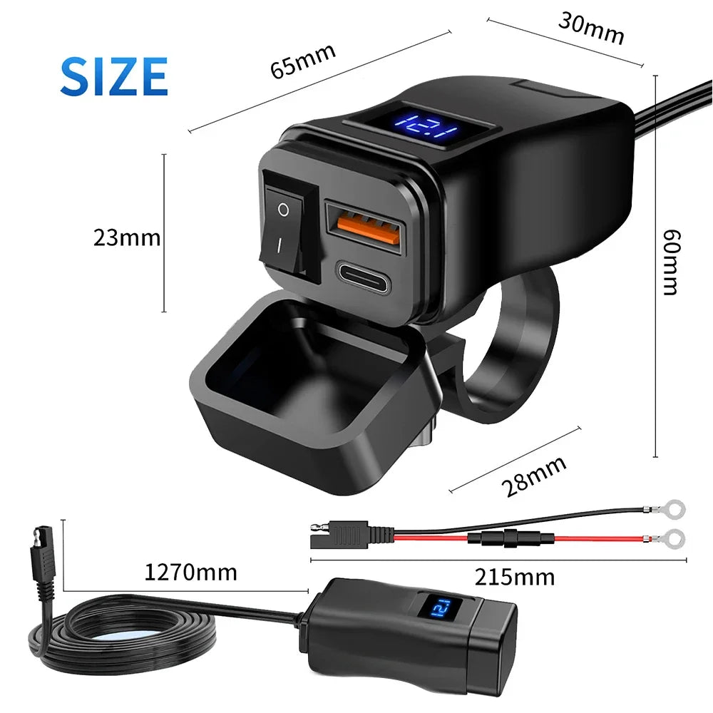 PD Motorcycle USB Fast Charger