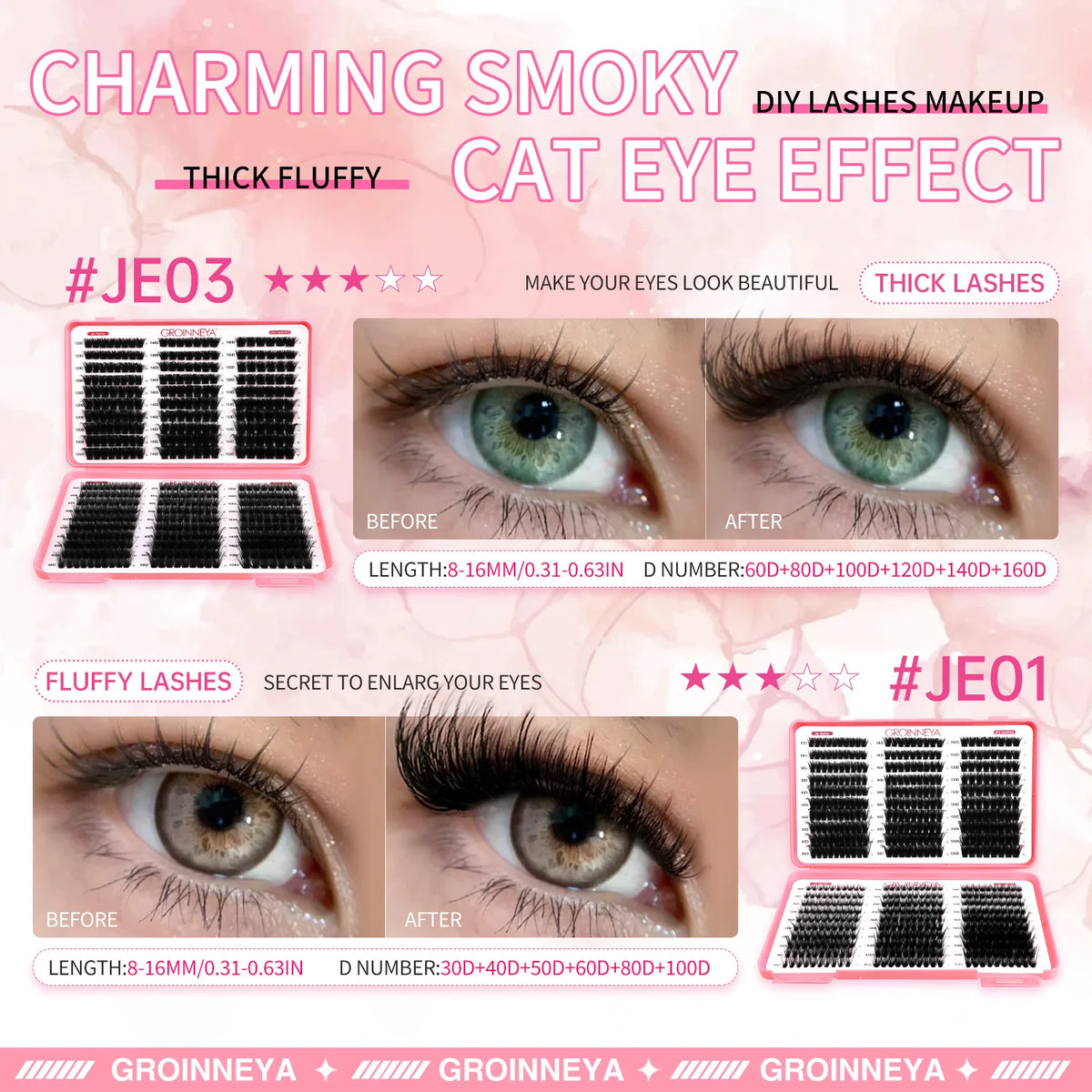 Groinneya Lashes Cluster DIY Lash