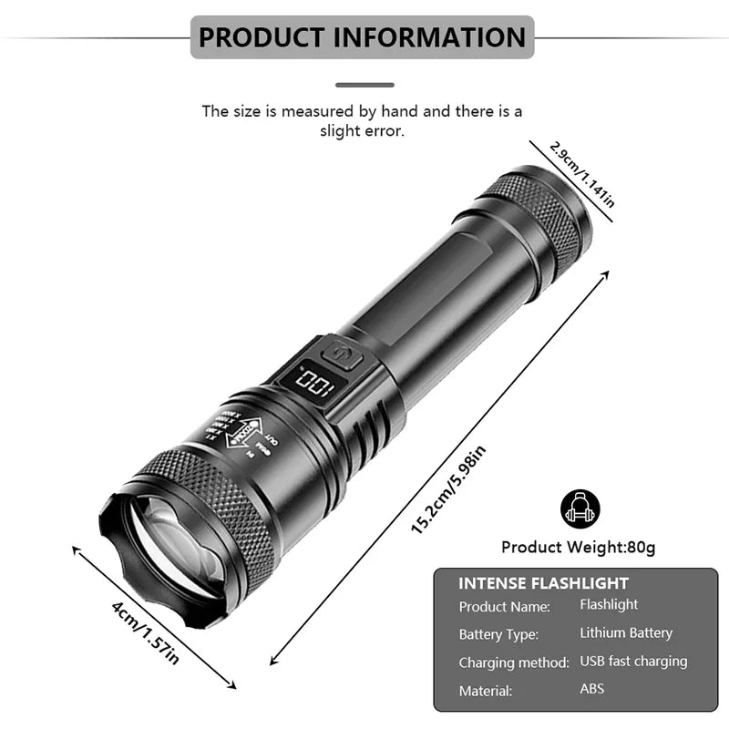 Bright LED Flashlight Tactical EDC