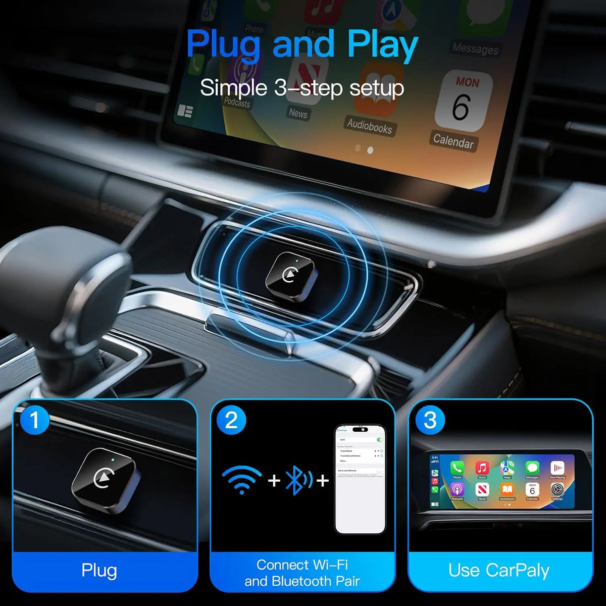 Wireless Carplay Adapter Size Plug