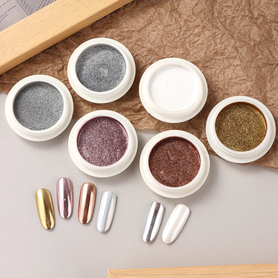 Chrome Mirror White Nail Powder
