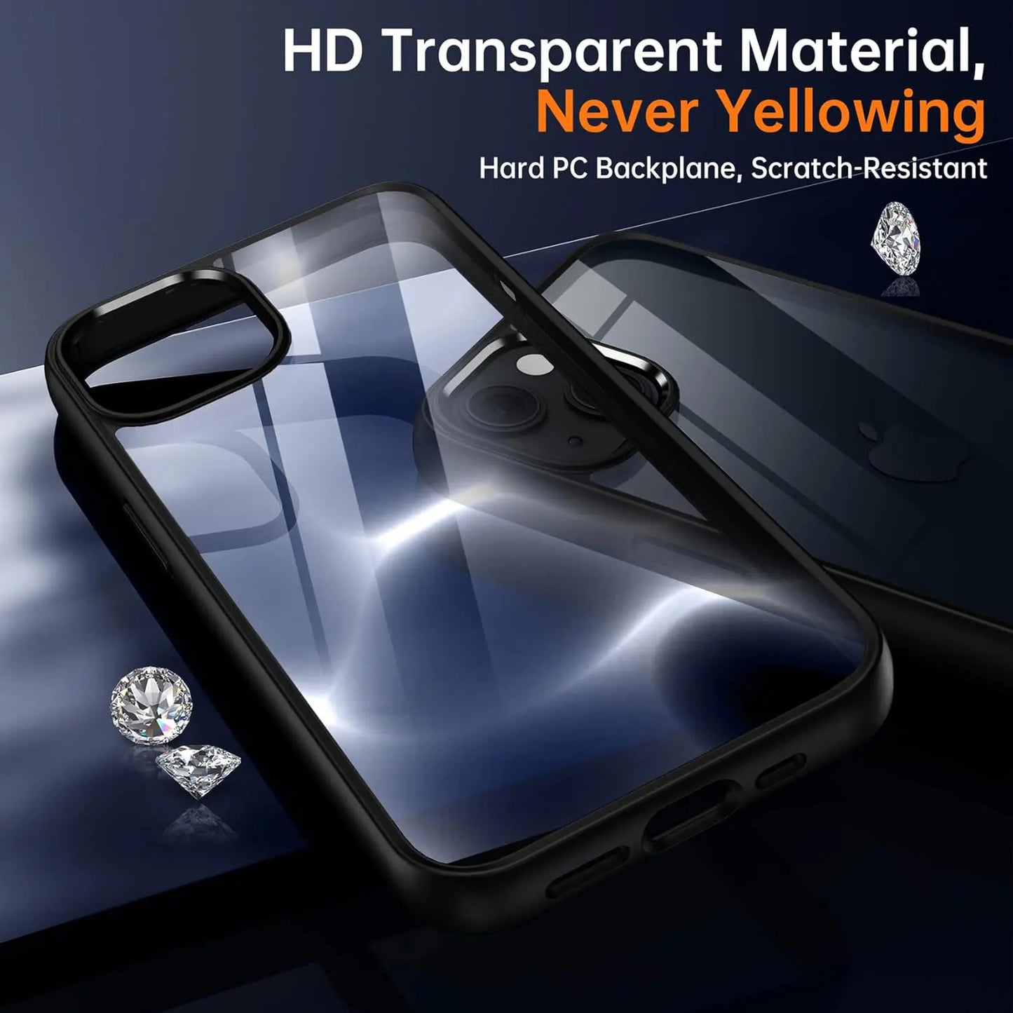 Colour Back Transparent Shockproof Phone