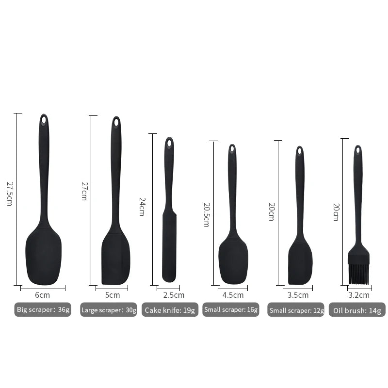 Silicone Kitchenware 6-piece Cream Scraper