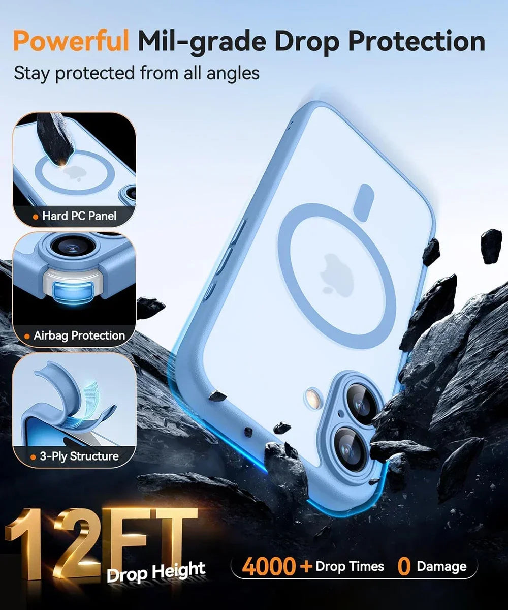 Magnetic Matte Translucent Armor Shockproof