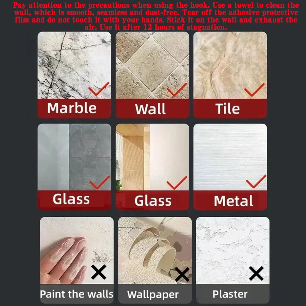 Self-adhesive Hook Transparent Door Wall