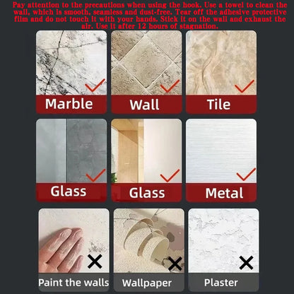 Self-adhesive Hook Transparent Door Wall