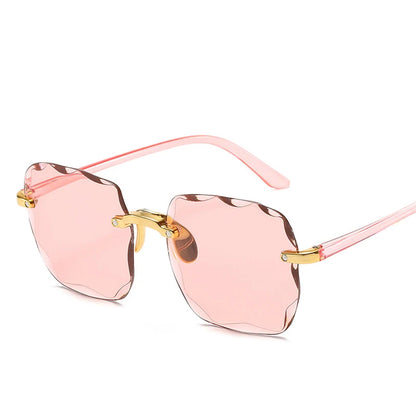 Square Rimless Sunglasses Women Luxury