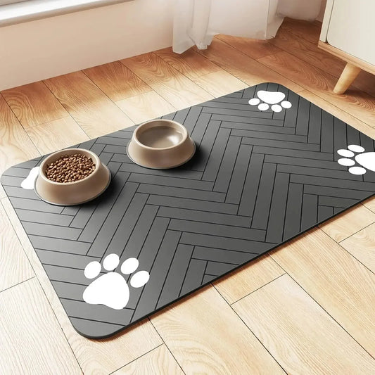 Pet Feeding Mat-absorbent Placemat Rubber