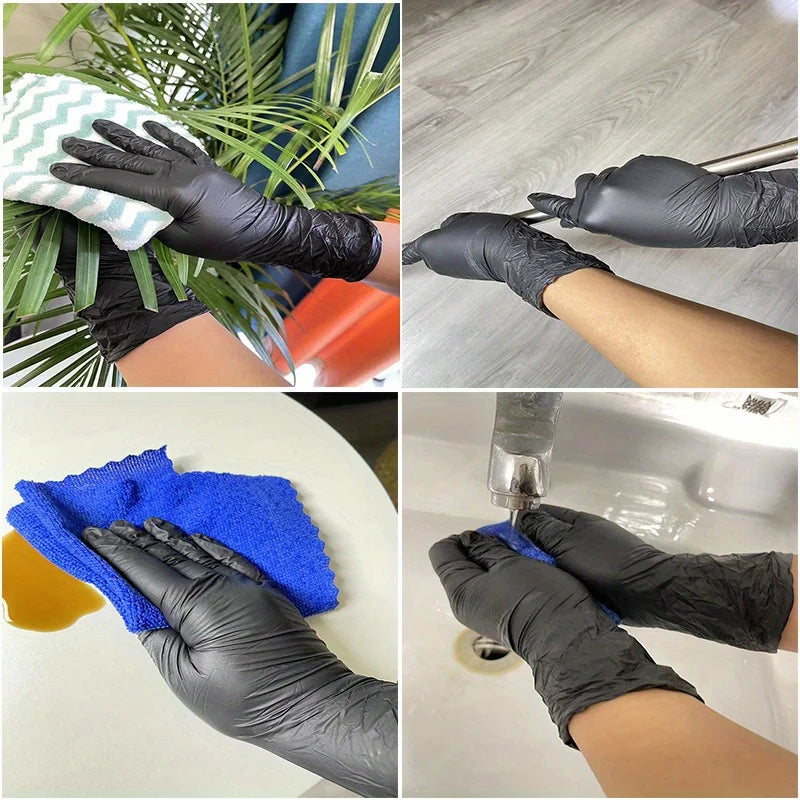 Black Nitrile Gloves Thickened Disposable