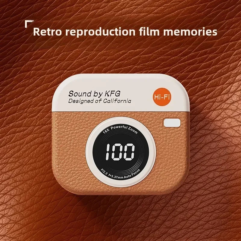 Wireless Headphones Retro Camera Battery