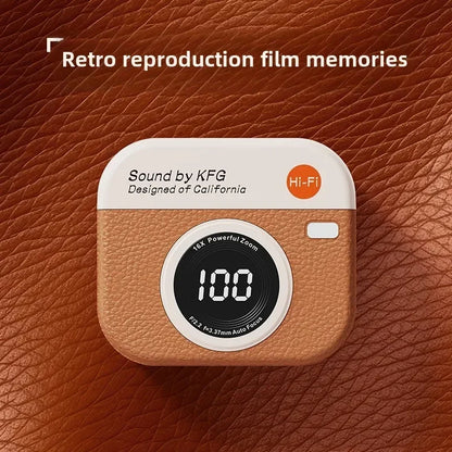 Wireless Headphones Retro Camera Battery