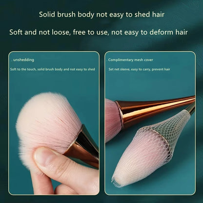 Rose Golden Fan Makeup Brush