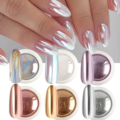 Chrome Mirror White Nail Powder