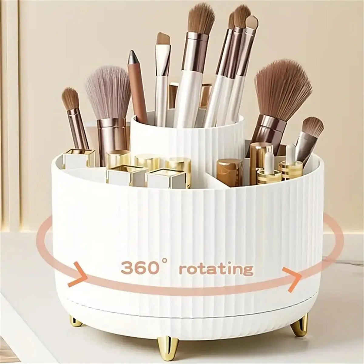 Rotating Makeup Organizer Plastic Cosmetic