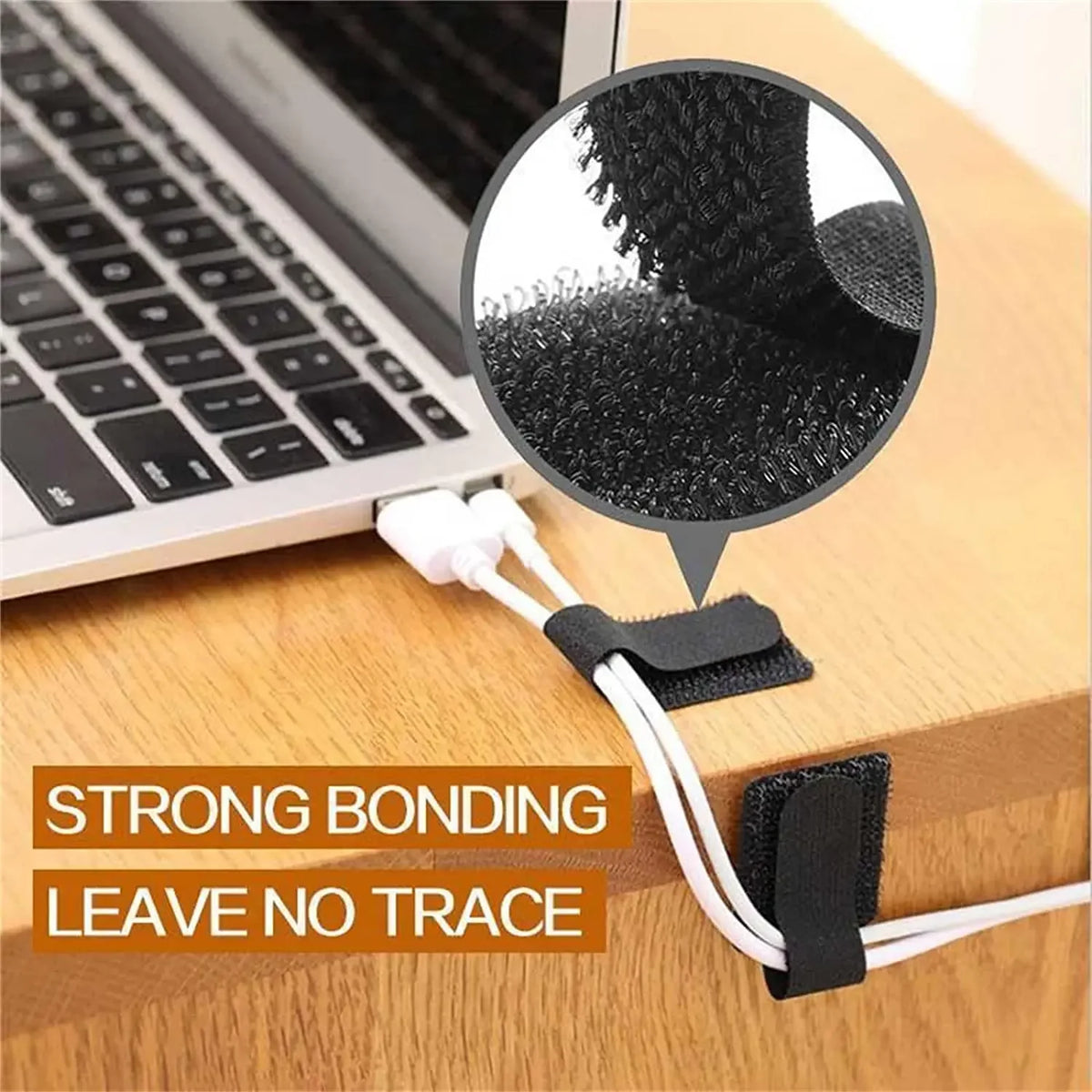 Adhesive Cable Management Straps Reusable