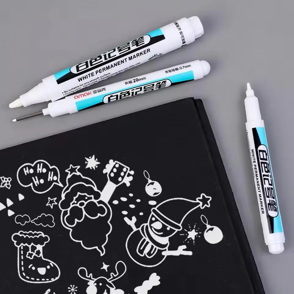 White Permanent Marker Pens Markers