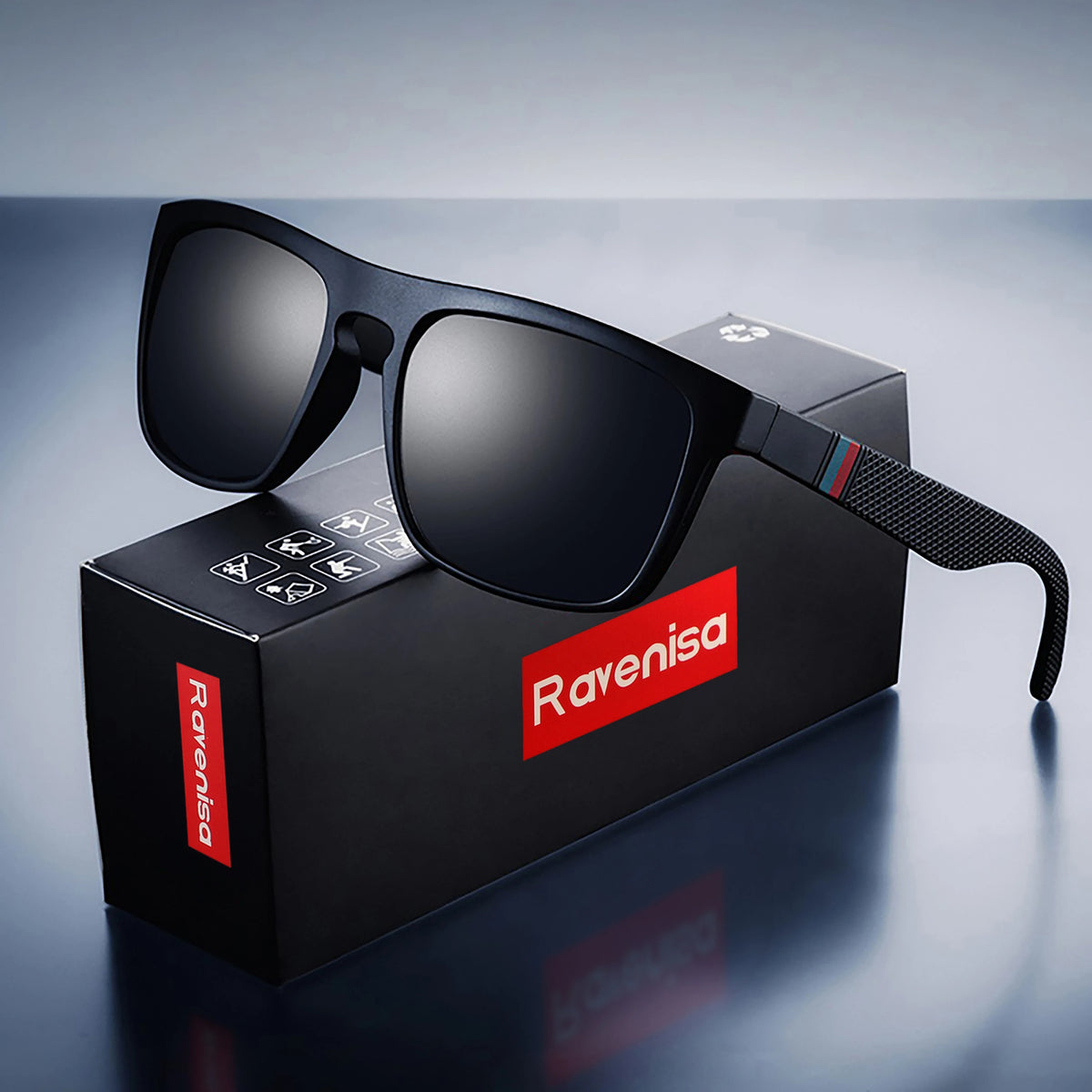 Square Vintage Polarized Sunglasses Men