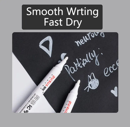 White Marker Pens Oily Waterproof