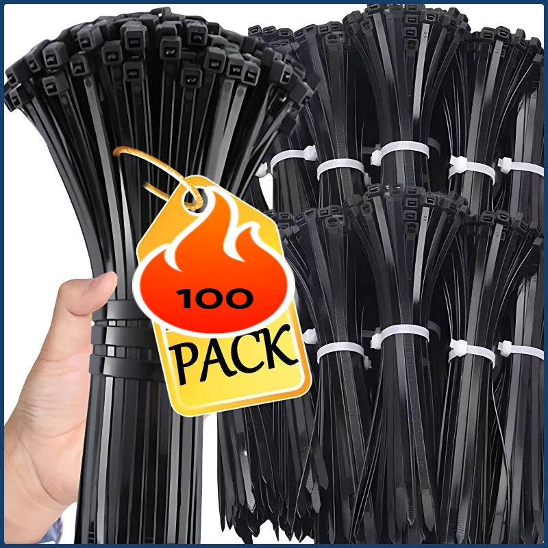 Self-locking Plastic Nylon Tie Black