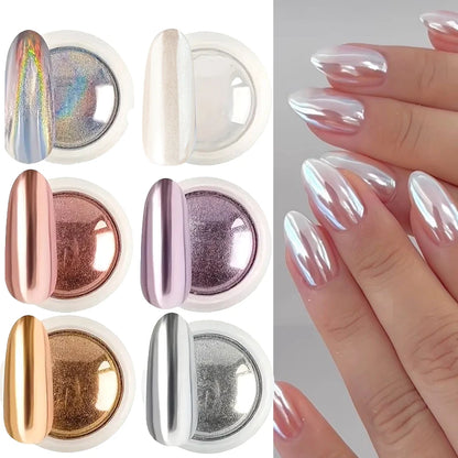 Chrome Mirror White Nail Powder