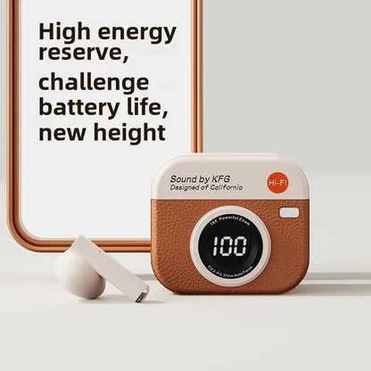 Wireless Headphones Retro Camera Battery