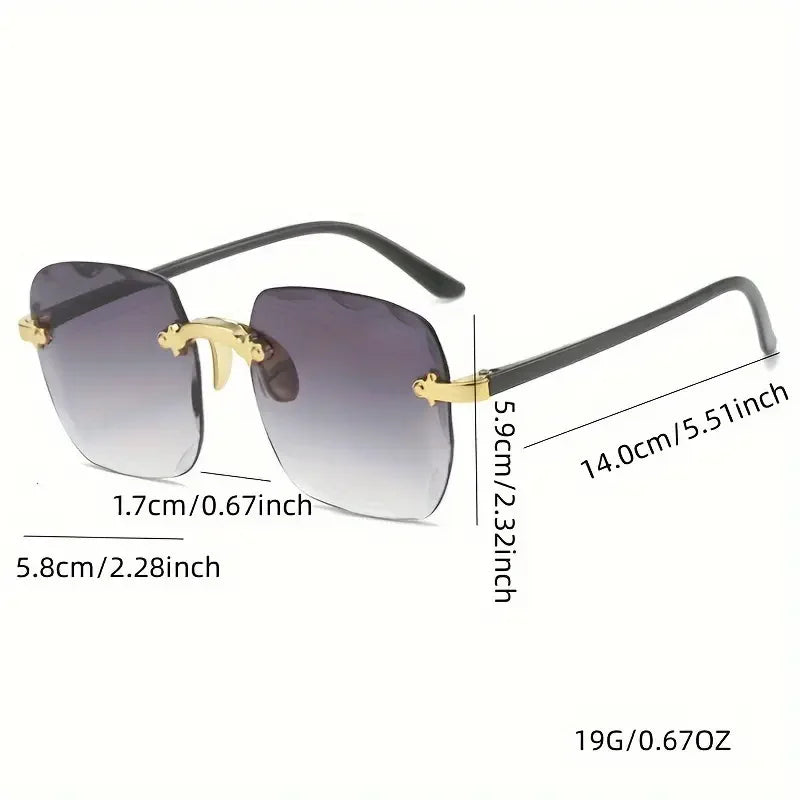 Square Rimless Sunglasses Women Luxury