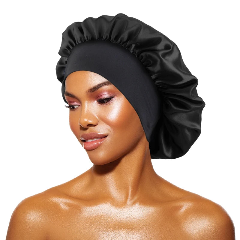 Women's Satin Solid Bonnets Wide-brimmed