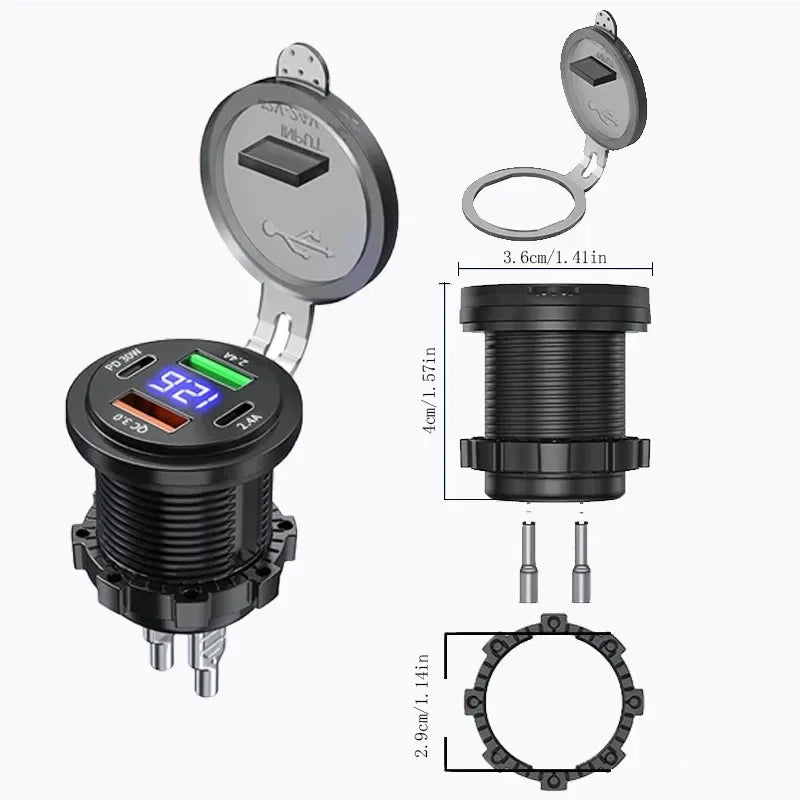 Ports Car Charger PD USB