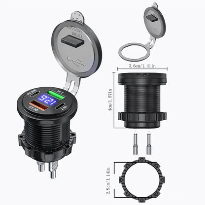 Ports Car Charger PD USB