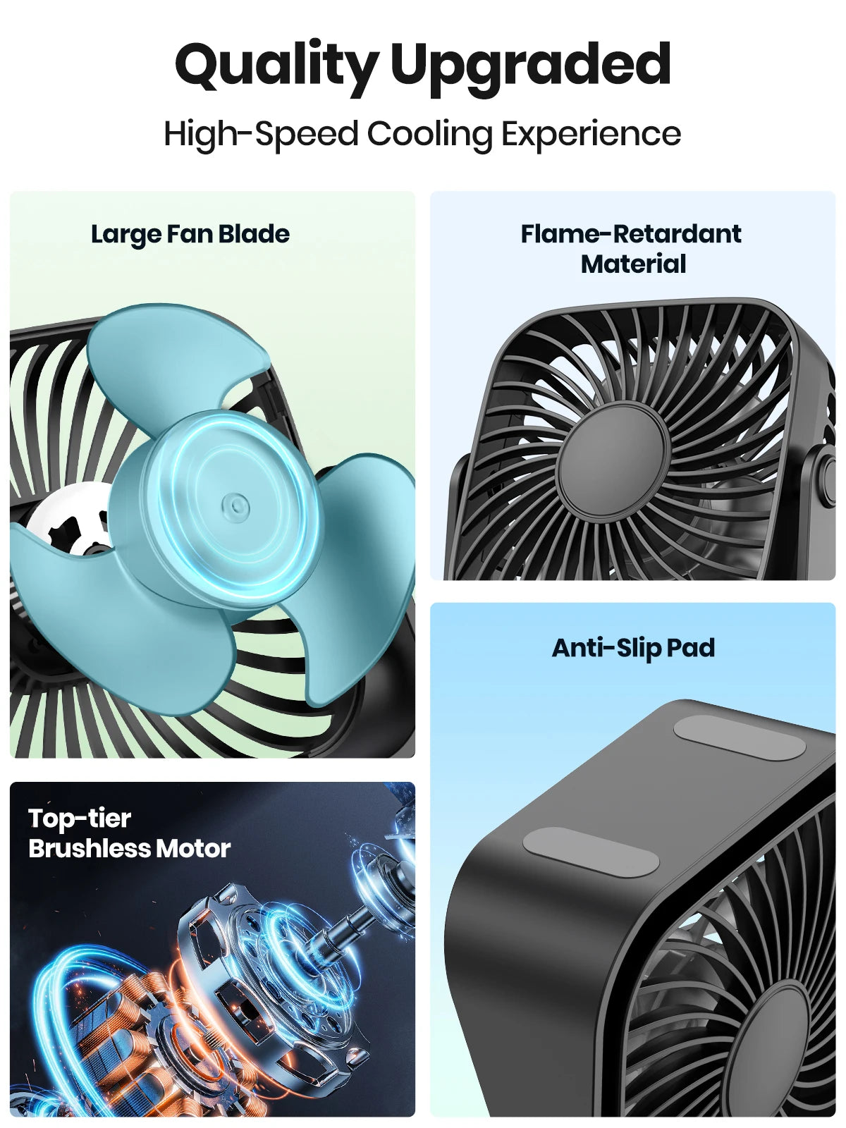 USB Fan Camping Speeds Quiet