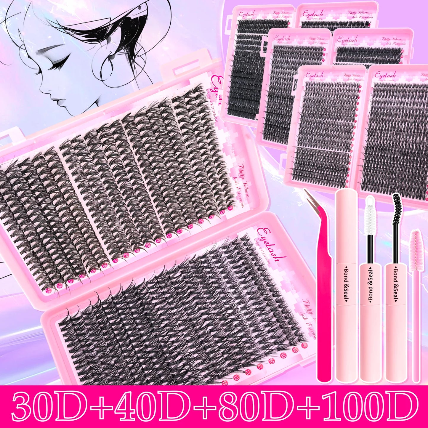 Eyelash Extension Kit Fluffy Lash