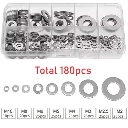180-piece Hardware Flat Washer Kit