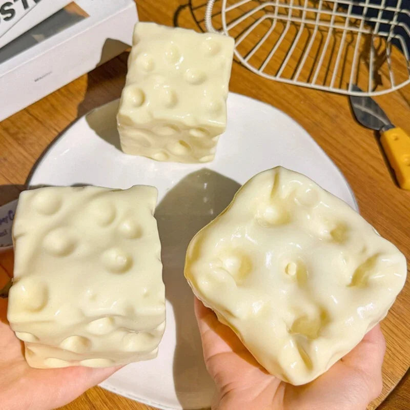 Taba Squishy Cheese Cube Stress