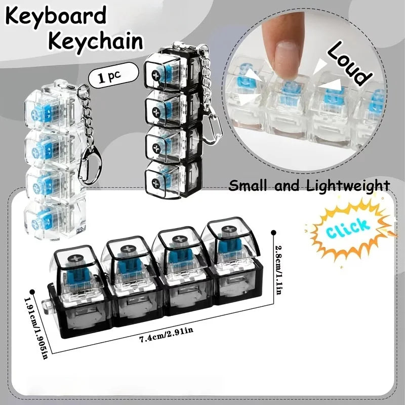 Light Up Keyboard Keychain Stress
