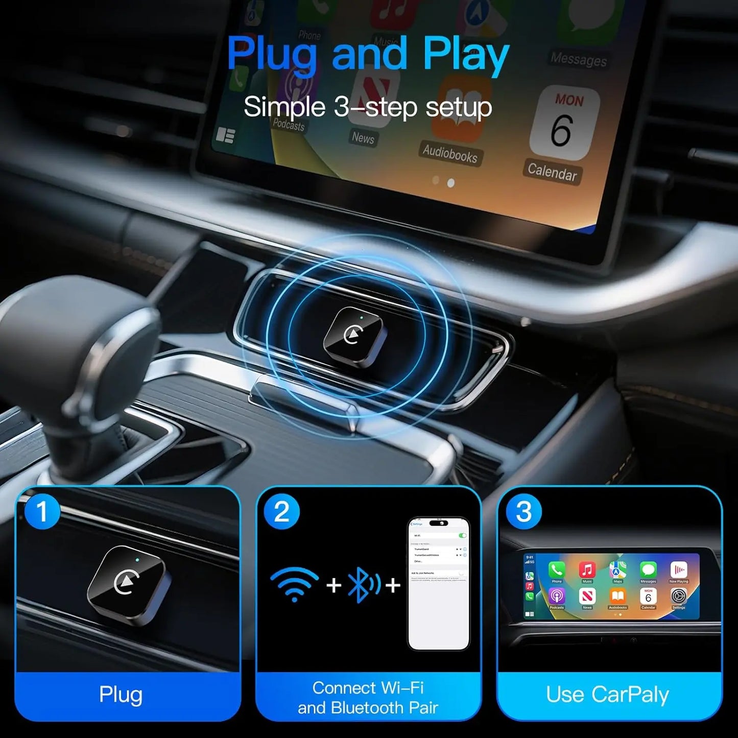 Wireless Carplay Adapter Size Plug
