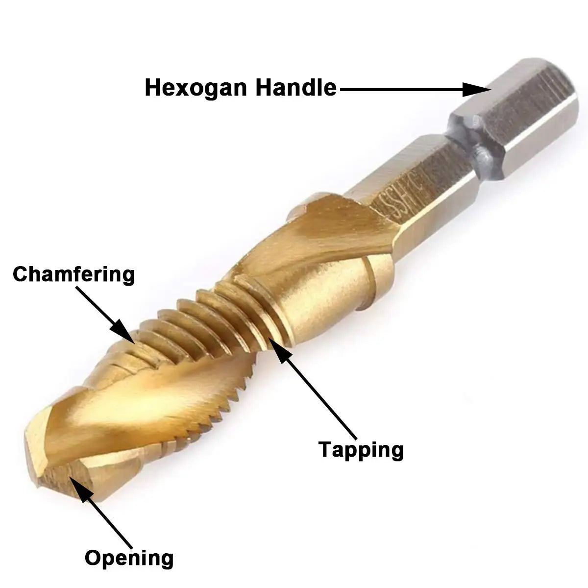 Hex Shank Titanium Plated HSS