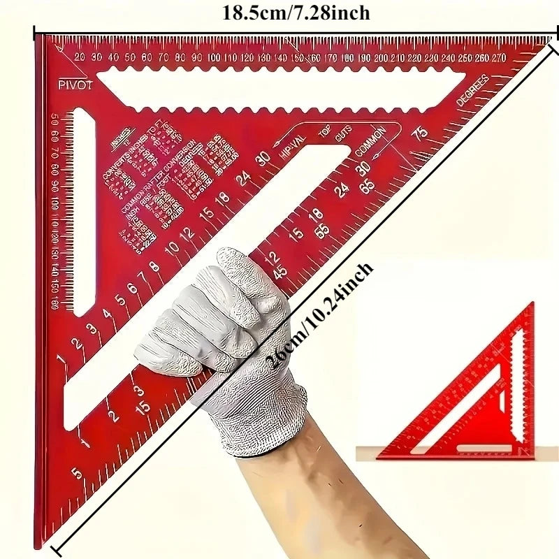Precision Aluminum Square Red Triangular