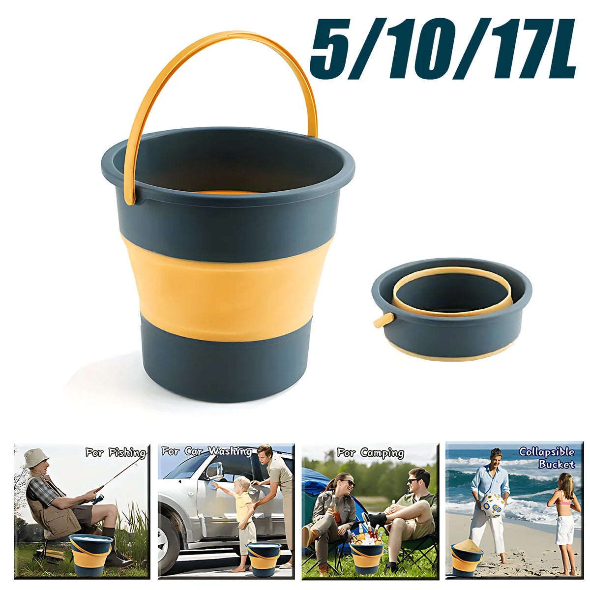 Folding Bucket Thickened Silicone Car
