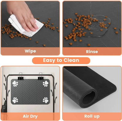 Pet Feeding Mat-absorbent Placemat Rubber