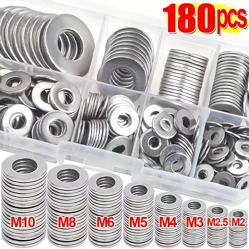 180-piece Hardware Flat Washer Kit