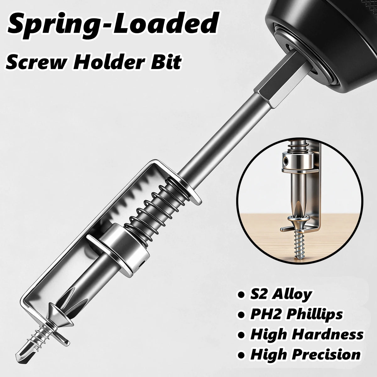 Spring-loaded Screw Holder Drill Bit