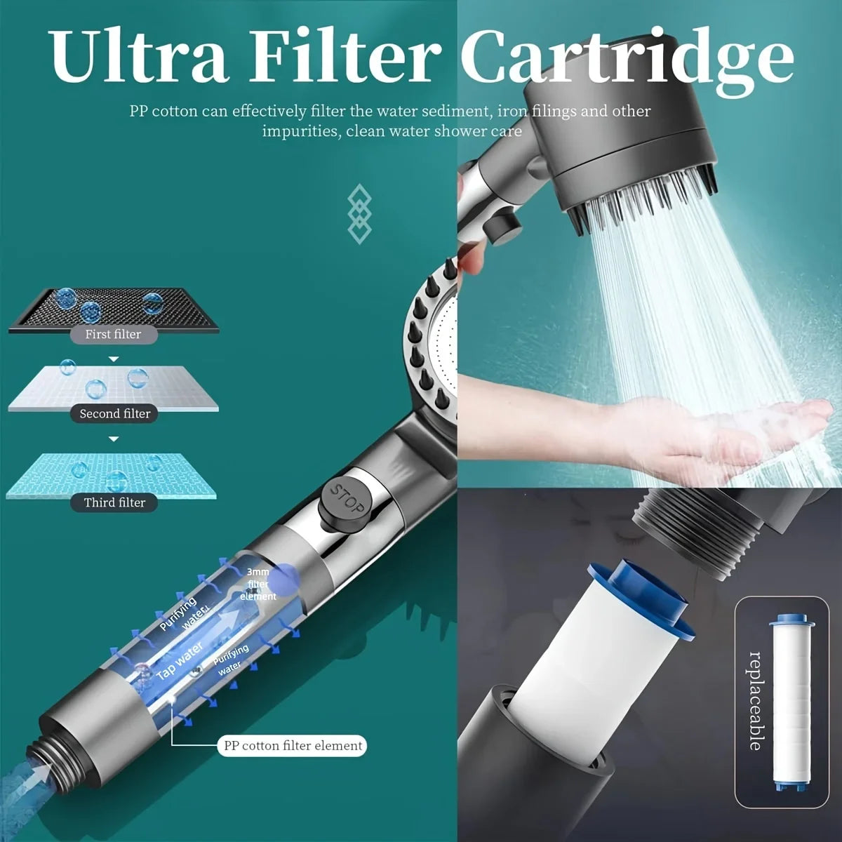 Ion Drop Shower Head Handheld