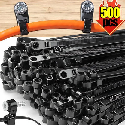 Screw Hole Cable Ties Reusable