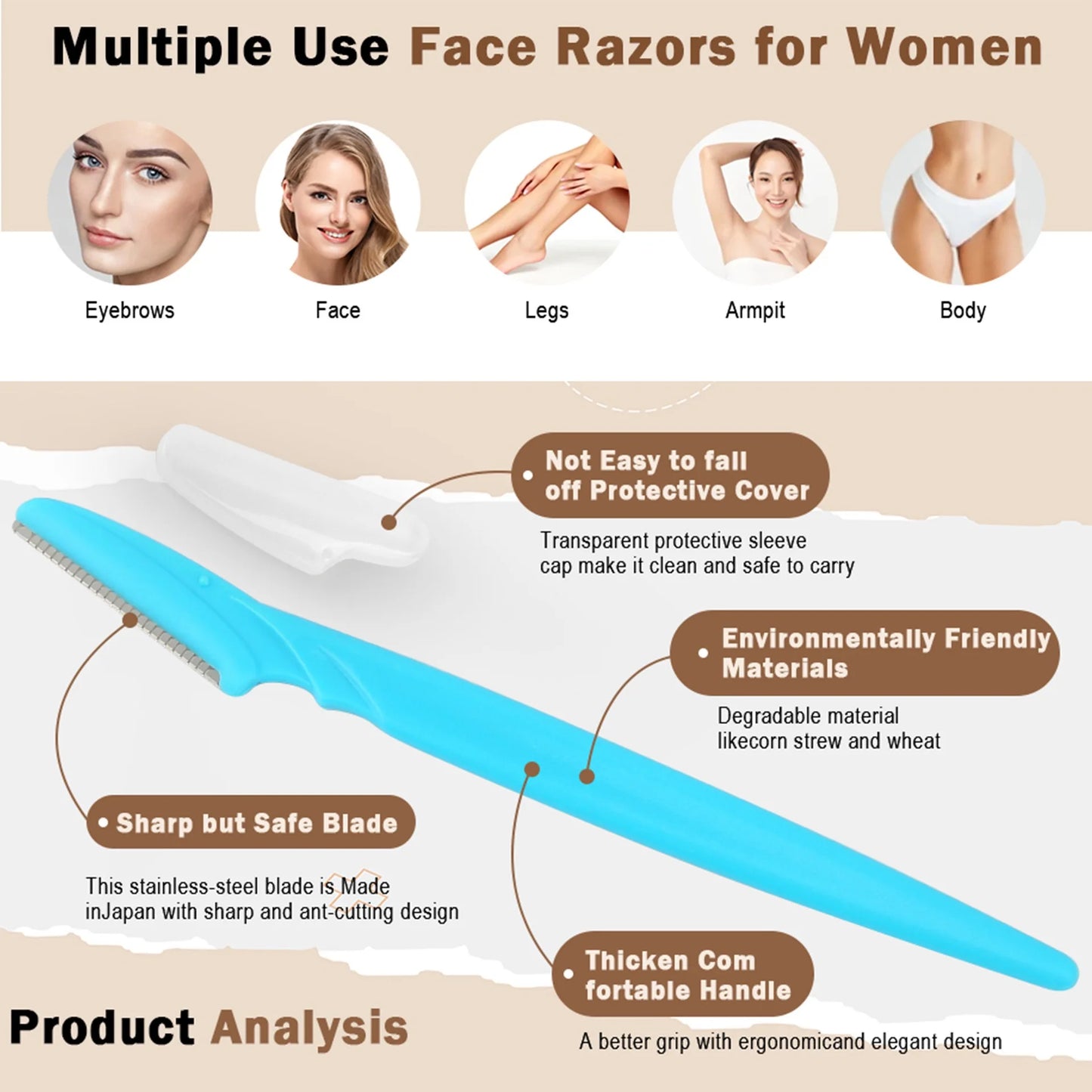 40pcsbrow Razor Face Women Men