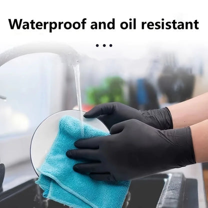 Black Nitrile Gloves Thickened Disposable