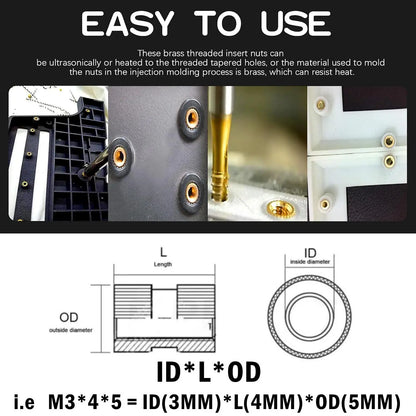 Brass Heat Insert Nut Melt