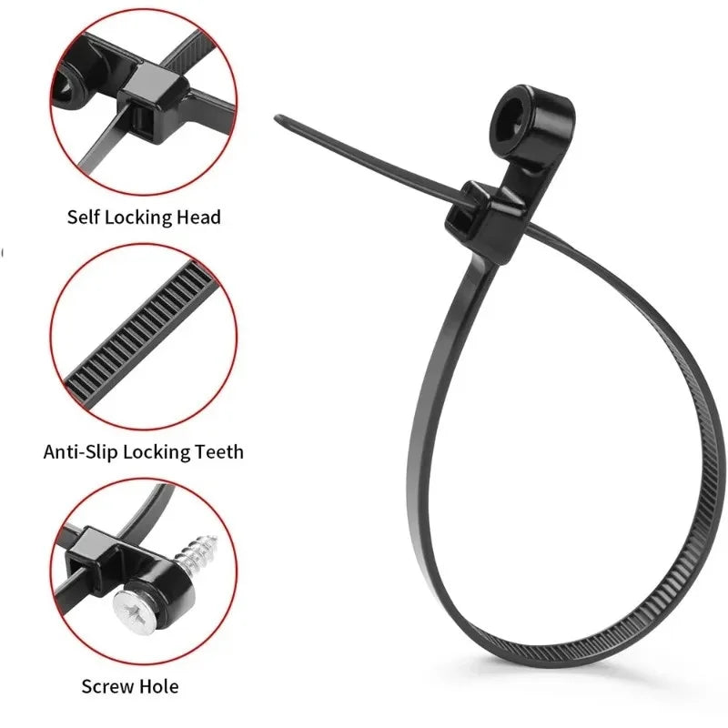 Screw Hole Cable Ties Reusable