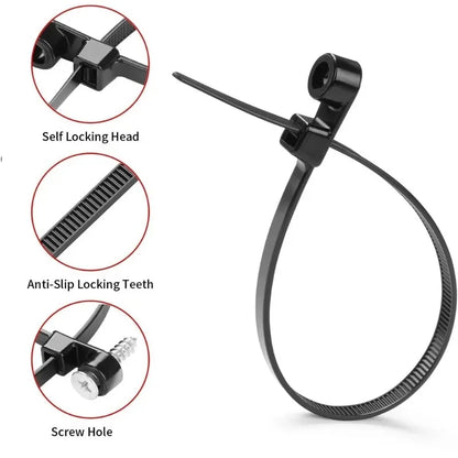 Screw Hole Cable Ties Reusable