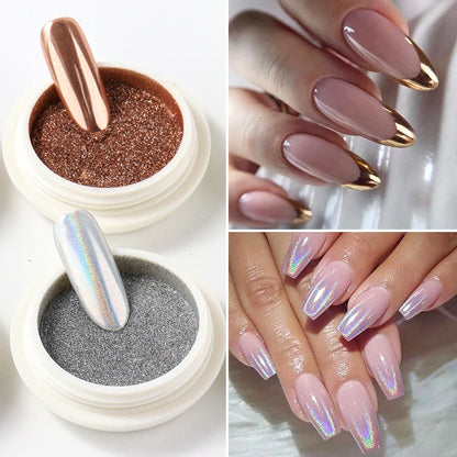Chrome Mirror White Nail Powder