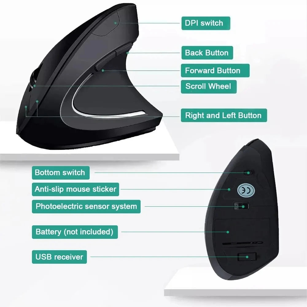 Homefish Vertical Mouse Ergonomic Wireless